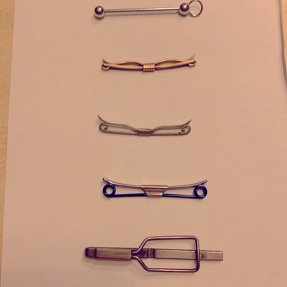 Vintage Men’s Jewelry Collection: 1 Collar Pin, 3 Collar. Bars, 1 Tie Bar - Picture 1 of 6